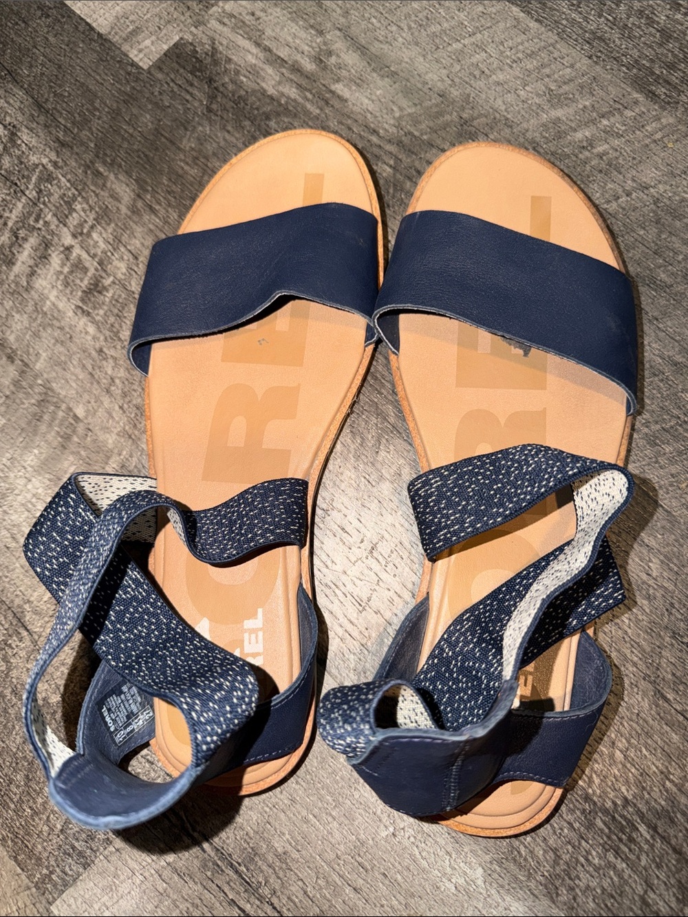 Navy Blue Women's Sorel Strap Sandals